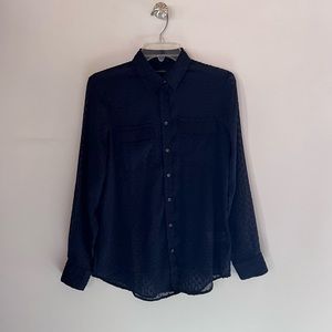 BANANA REPUBLIC WOMEN BLOUSE LONG SLEEVE , COLOR: DARK BLUE